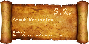 Staub Krisztina névjegykártya